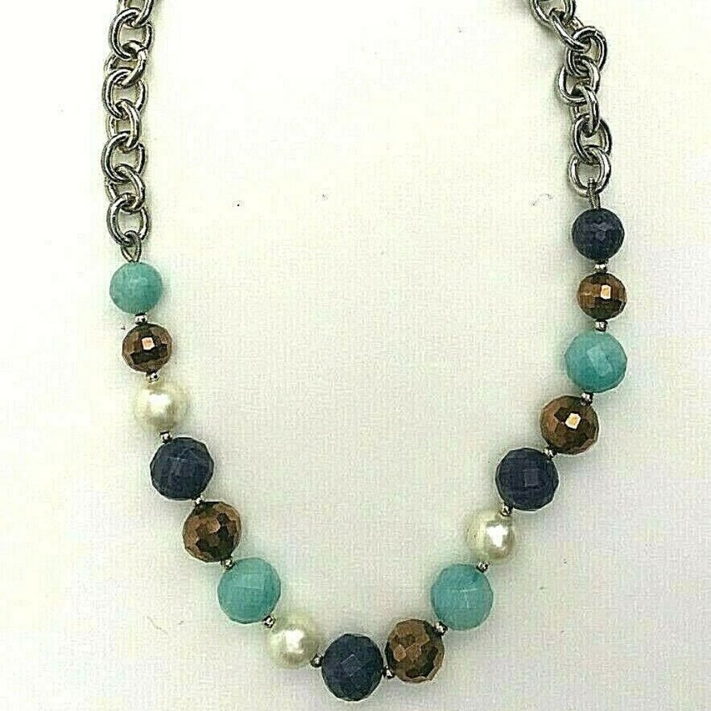Vintage Bastian Brothers GT Multi Color Plastic Beaded Necklace Signed BB - Picture 2 of 5